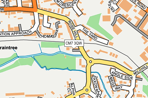 CM7 3QW map - OS OpenMap – Local (Ordnance Survey)