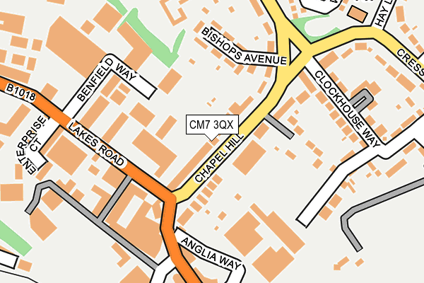 CM7 3QX map - OS OpenMap – Local (Ordnance Survey)