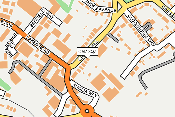 CM7 3QZ map - OS OpenMap – Local (Ordnance Survey)