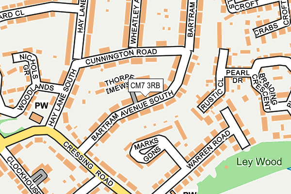 CM7 3RB map - OS OpenMap – Local (Ordnance Survey)