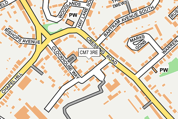 CM7 3RE map - OS OpenMap – Local (Ordnance Survey)