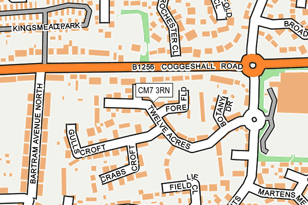CM7 3RN map - OS OpenMap – Local (Ordnance Survey)