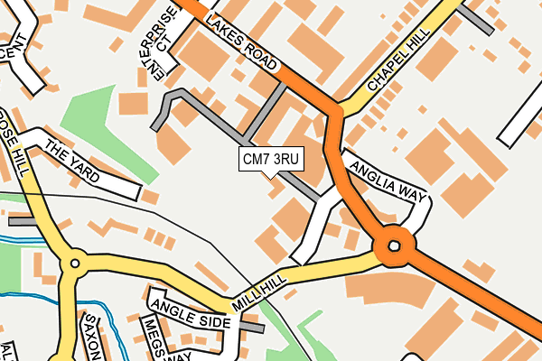 CM7 3RU map - OS OpenMap – Local (Ordnance Survey)