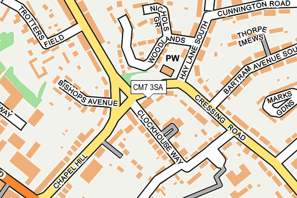 CM7 3SA map - OS OpenMap – Local (Ordnance Survey)