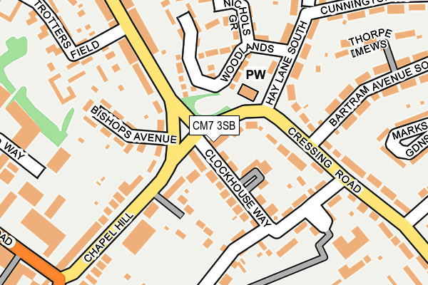 CM7 3SB map - OS OpenMap – Local (Ordnance Survey)