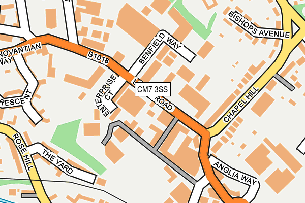 CM7 3SS map - OS OpenMap – Local (Ordnance Survey)
