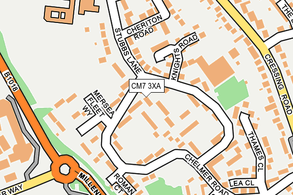 CM7 3XA map - OS OpenMap – Local (Ordnance Survey)