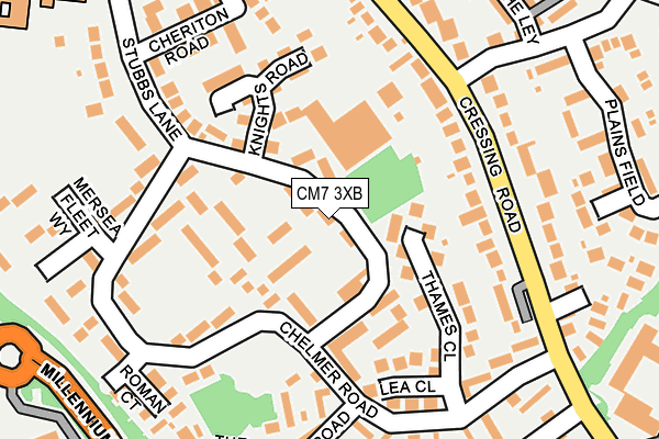 CM7 3XB map - OS OpenMap – Local (Ordnance Survey)