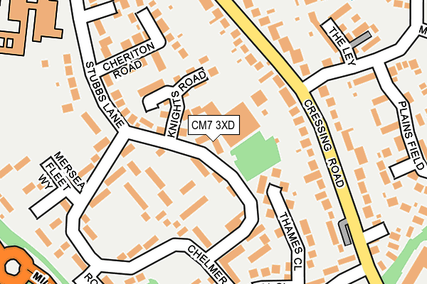 CM7 3XD map - OS OpenMap – Local (Ordnance Survey)