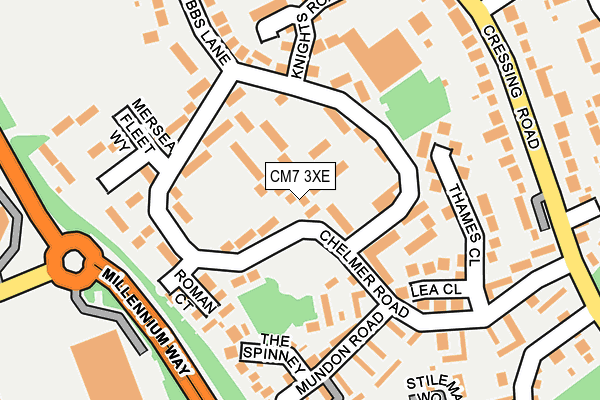 CM7 3XE map - OS OpenMap – Local (Ordnance Survey)