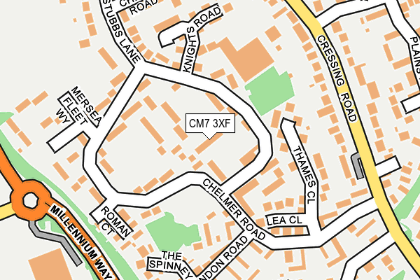 CM7 3XF map - OS OpenMap – Local (Ordnance Survey)