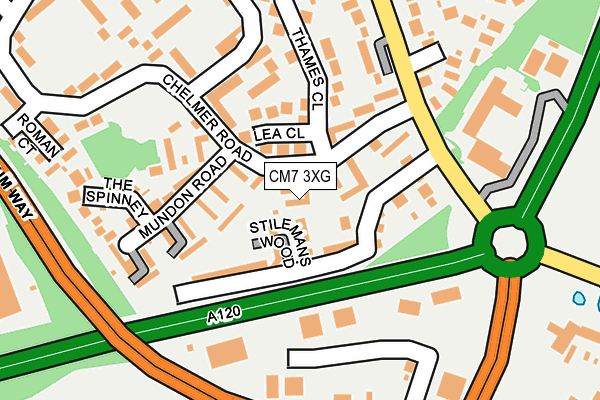 CM7 3XG map - OS OpenMap – Local (Ordnance Survey)