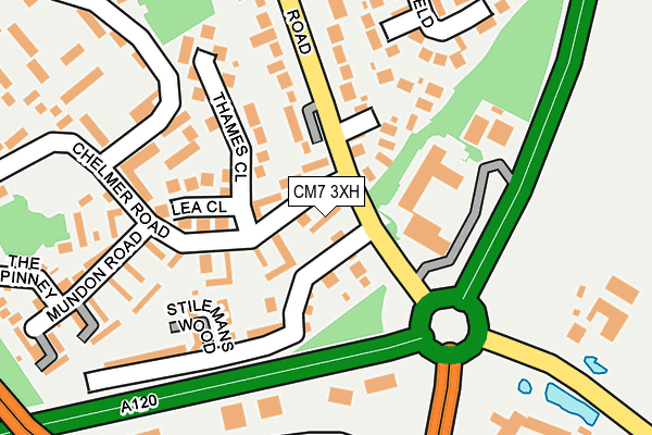 CM7 3XH map - OS OpenMap – Local (Ordnance Survey)