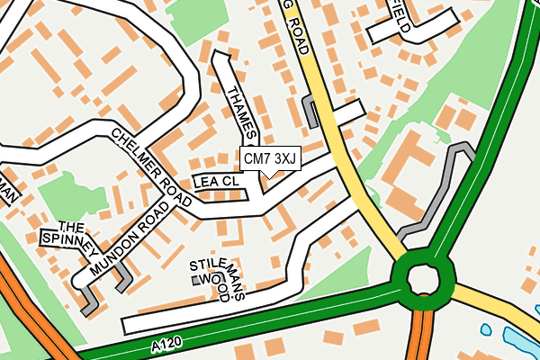 CM7 3XJ map - OS OpenMap – Local (Ordnance Survey)