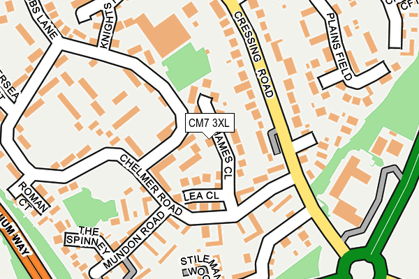 CM7 3XL map - OS OpenMap – Local (Ordnance Survey)