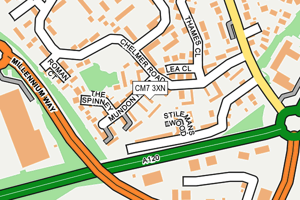 CM7 3XN map - OS OpenMap – Local (Ordnance Survey)
