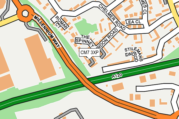 CM7 3XP map - OS OpenMap – Local (Ordnance Survey)