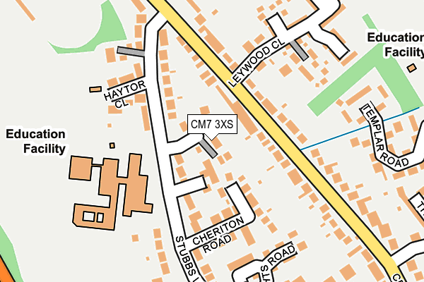 CM7 3XS map - OS OpenMap – Local (Ordnance Survey)