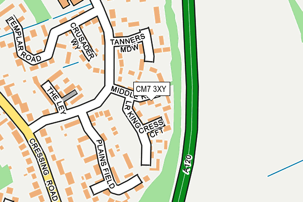 CM7 3XY map - OS OpenMap – Local (Ordnance Survey)