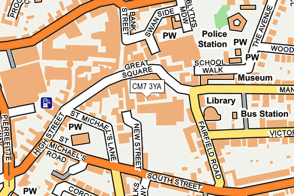 CM7 3YA map - OS OpenMap – Local (Ordnance Survey)