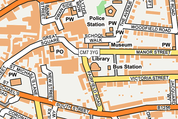 CM7 3YG map - OS OpenMap – Local (Ordnance Survey)