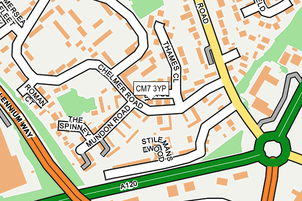 CM7 3YP map - OS OpenMap – Local (Ordnance Survey)