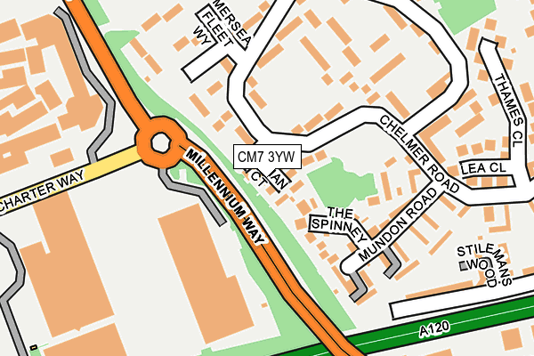 CM7 3YW map - OS OpenMap – Local (Ordnance Survey)