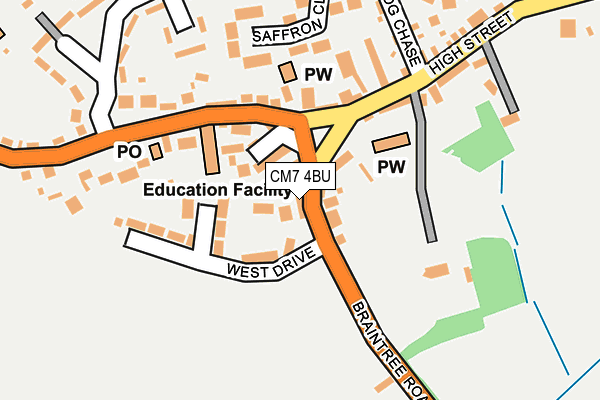 CM7 4BU map - OS OpenMap – Local (Ordnance Survey)