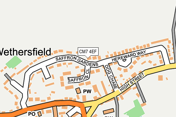 CM7 4EF map - OS OpenMap – Local (Ordnance Survey)