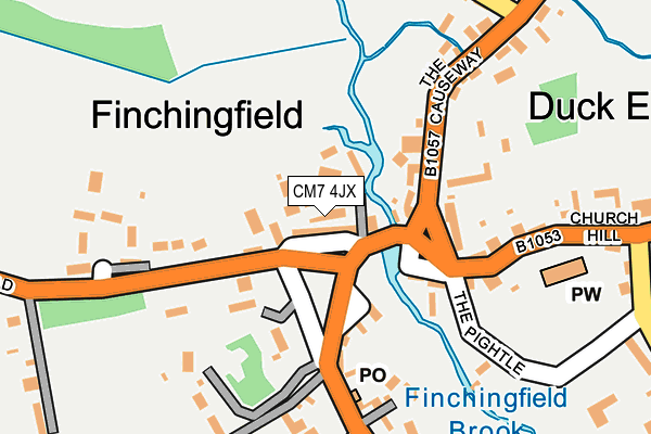 CM7 4JX map - OS OpenMap – Local (Ordnance Survey)