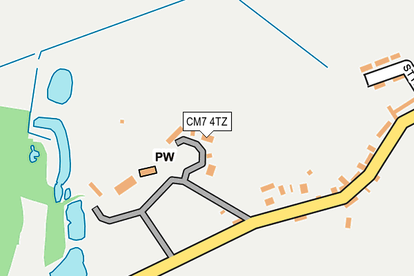 CM7 4TZ map - OS OpenMap – Local (Ordnance Survey)