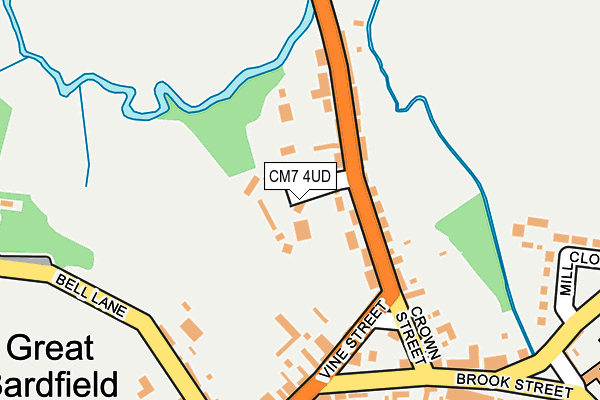 CM7 4UD map - OS OpenMap – Local (Ordnance Survey)