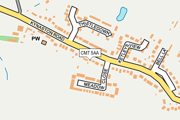 CM7 5AA map - OS OpenMap – Local (Ordnance Survey)
