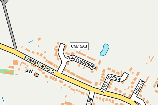 CM7 5AB map - OS OpenMap – Local (Ordnance Survey)