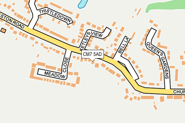 CM7 5AD map - OS OpenMap – Local (Ordnance Survey)