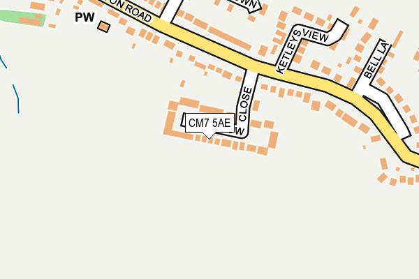 CM7 5AE map - OS OpenMap – Local (Ordnance Survey)