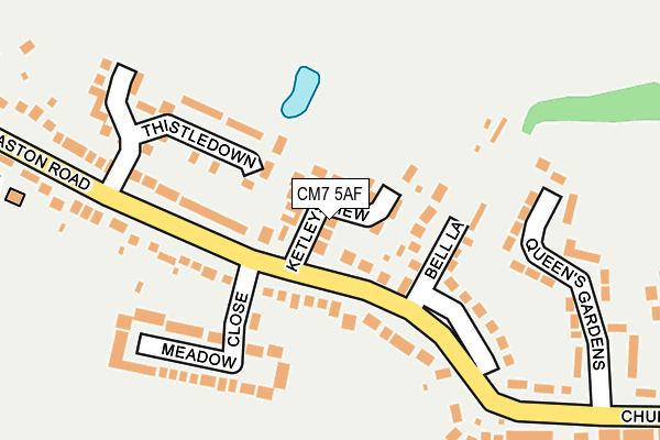 CM7 5AF map - OS OpenMap – Local (Ordnance Survey)