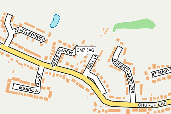 CM7 5AG map - OS OpenMap – Local (Ordnance Survey)