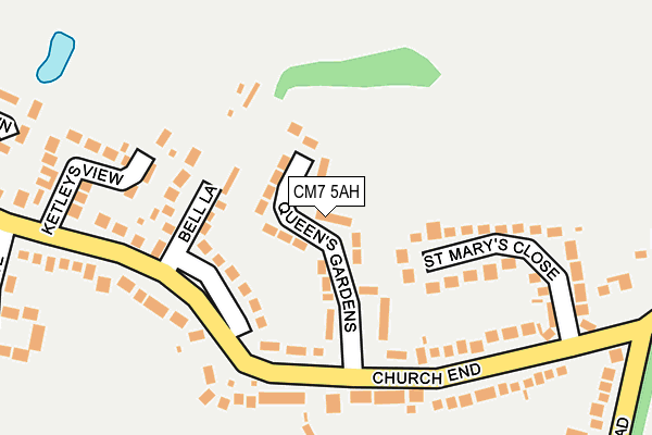 CM7 5AH map - OS OpenMap – Local (Ordnance Survey)