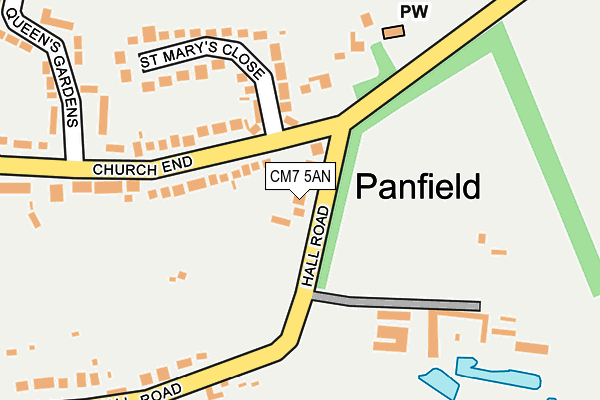 CM7 5AN map - OS OpenMap – Local (Ordnance Survey)