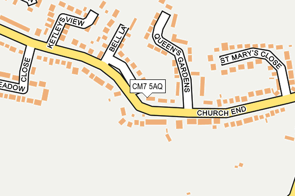 CM7 5AQ map - OS OpenMap – Local (Ordnance Survey)