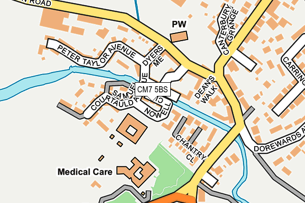 CM7 5BS map - OS OpenMap – Local (Ordnance Survey)