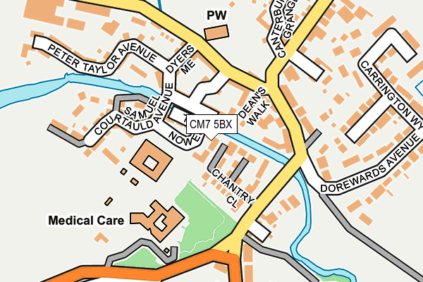 CM7 5BX map - OS OpenMap – Local (Ordnance Survey)