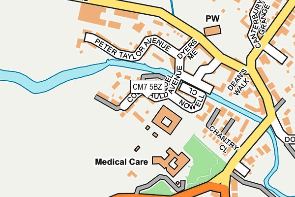 CM7 5BZ map - OS OpenMap – Local (Ordnance Survey)