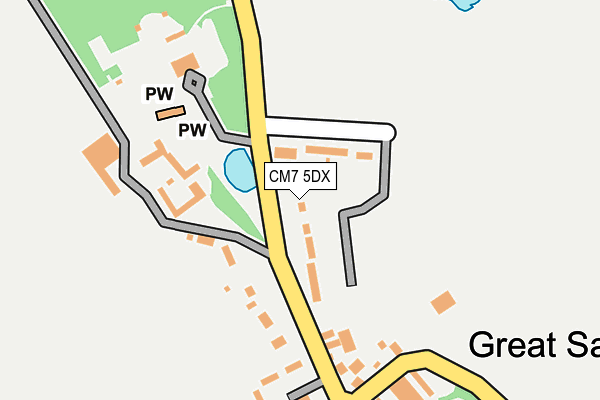 CM7 5DX map - OS OpenMap – Local (Ordnance Survey)