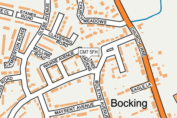 CM7 5FH map - OS OpenMap – Local (Ordnance Survey)