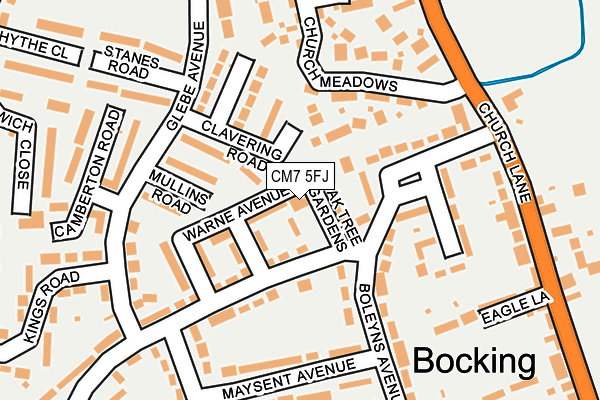 CM7 5FJ map - OS OpenMap – Local (Ordnance Survey)