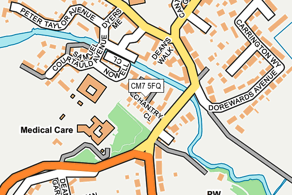 CM7 5FQ map - OS OpenMap – Local (Ordnance Survey)