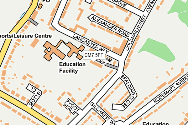 CM7 5FT map - OS OpenMap – Local (Ordnance Survey)