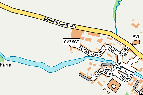 CM7 5GF map - OS OpenMap – Local (Ordnance Survey)